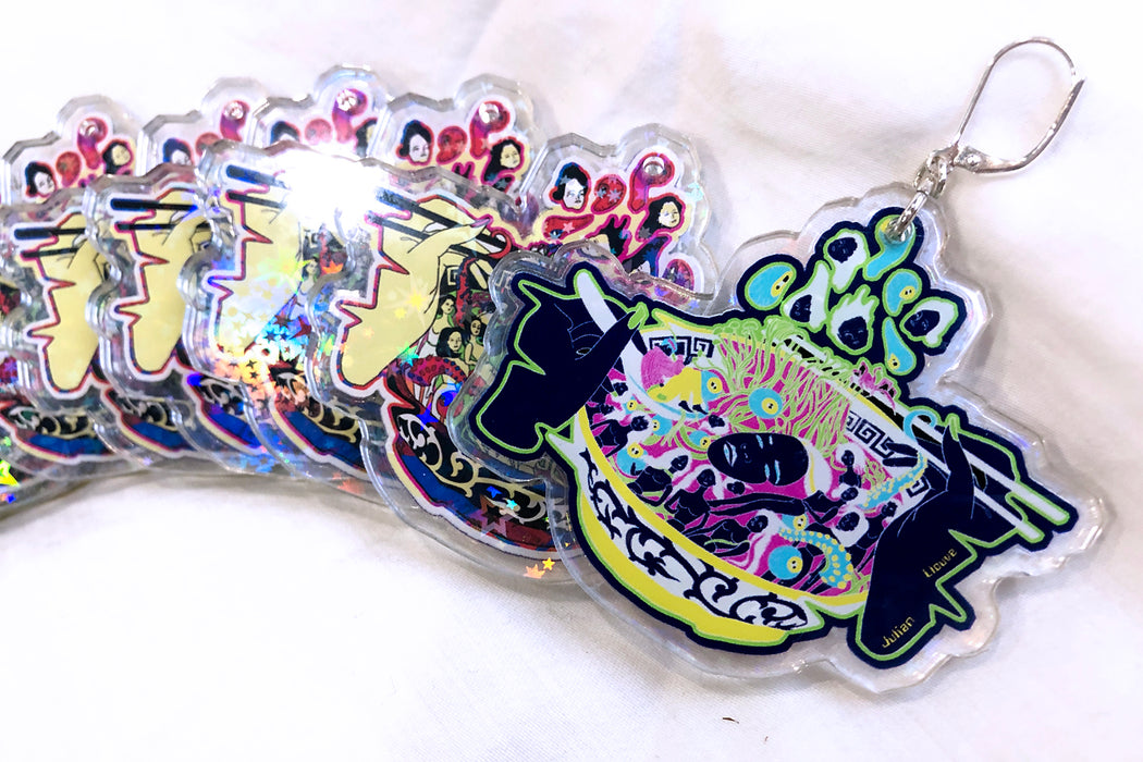 Falling Girl & Ramen Earring